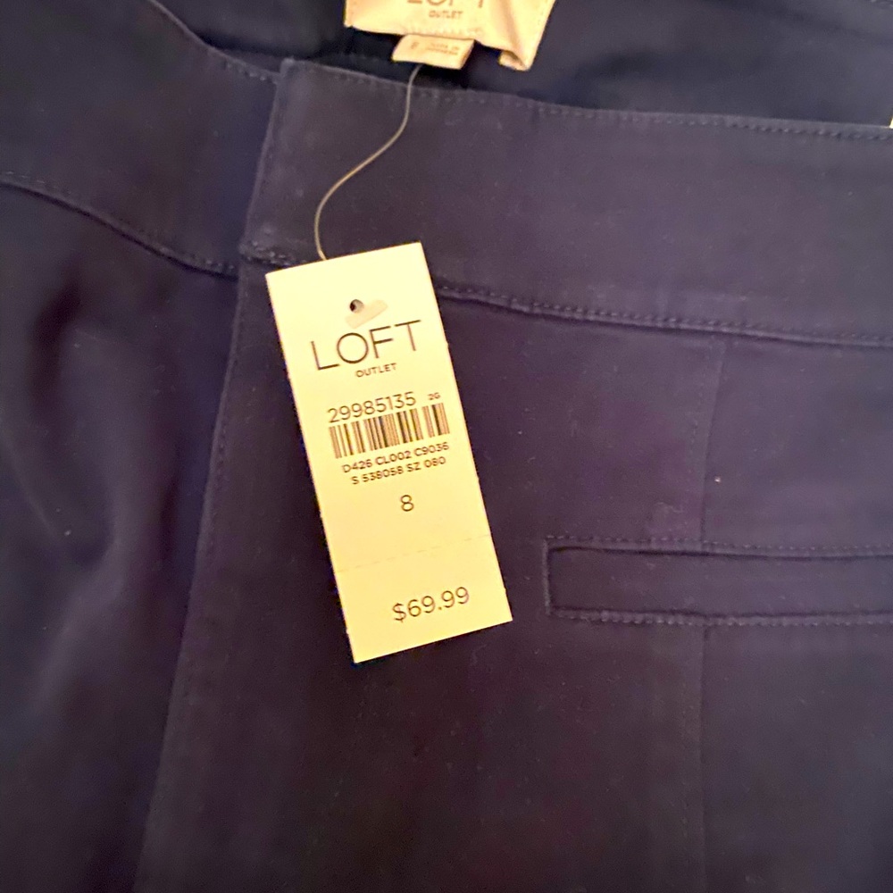 Loft Navy blue ankle pants, size 8, unworn with tags